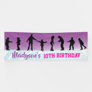ICE SKATING birthday Party Invitation Banner