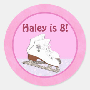Ice Skating Birthday PINK Ice Princess sticker
