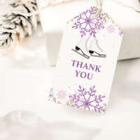 Ice Skating Birthday Purple and Gold Snowflake