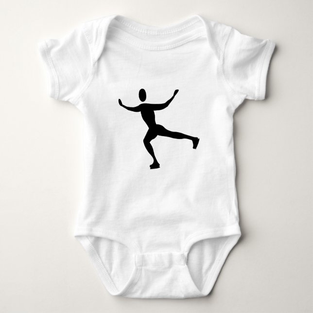 Ice Skating - Black Baby Bodysuit (Front)