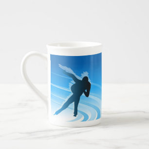 Ice Skating Bone China Mug