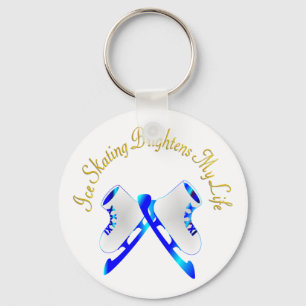 Ice Skating Brightens My Life Key Ring