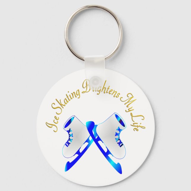Ice Skating Brightens My Life Key Ring (Front)