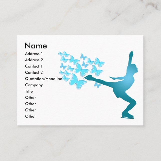 Ice Skating Business Card - Customisable! (Front)