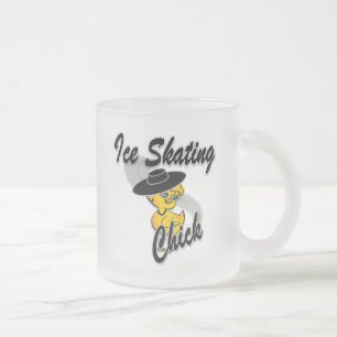 Ice Skating Chick #4 Frosted Glass Coffee Mug