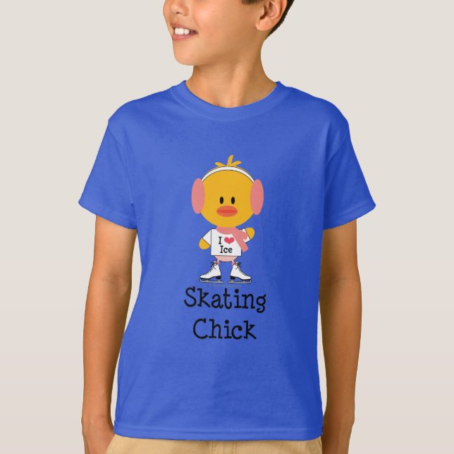 Ice Skating Chick Kids Organic T-shirt (Front)