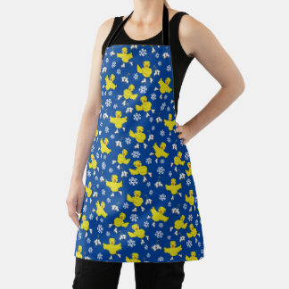 Ice Skating Chick Snowflake Pattern Apron