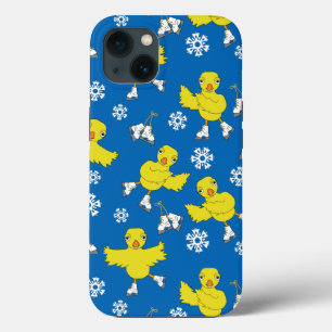 Ice Skating Chick Snowflake Pattern iPhone 13 Case