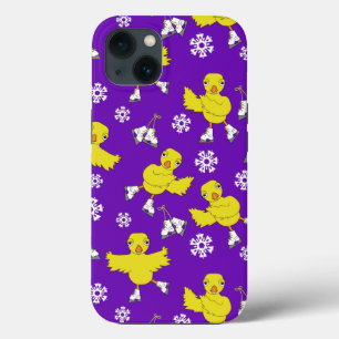 Ice Skating Chick Snowflake Pattern iPhone 13 Case