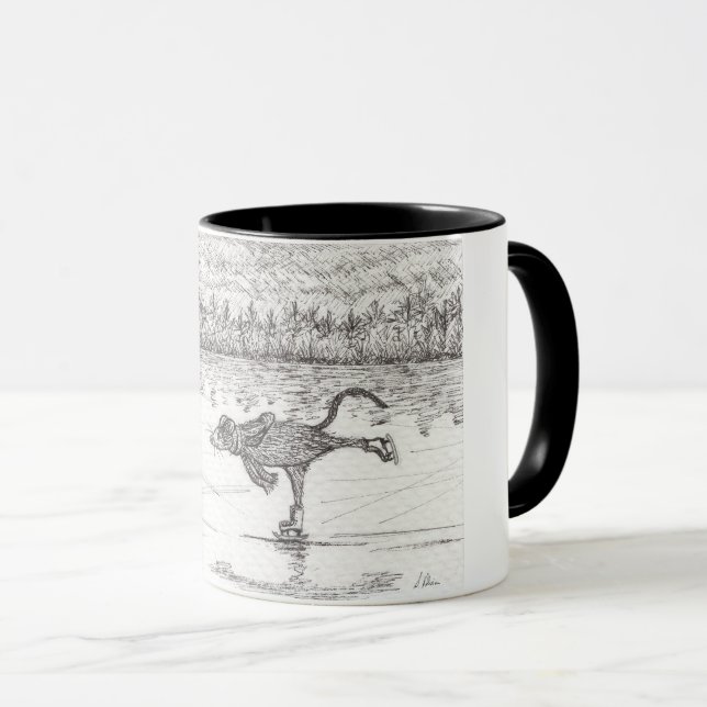 Ice Skating Christmas Mouse, Mug (Front Right)