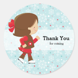 Ice Skating Classic Round Sticker