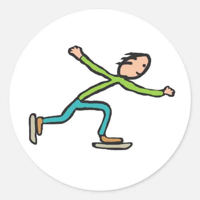 Ice Skating Classic Round Sticker (Front)