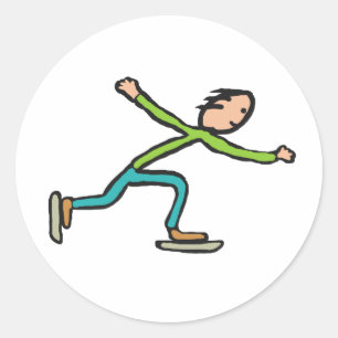 Ice Skating Classic Round Sticker