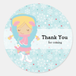 Ice Skating Classic Round Sticker