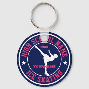 Ice Skating Club Figure Skater Custom Colour Sport Key Ring
