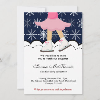 Ice Skating Competition (Dark Blue) Invitation