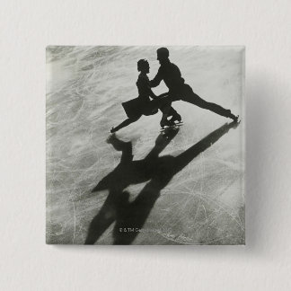 Ice Skating Couple 15 Cm Square Badge