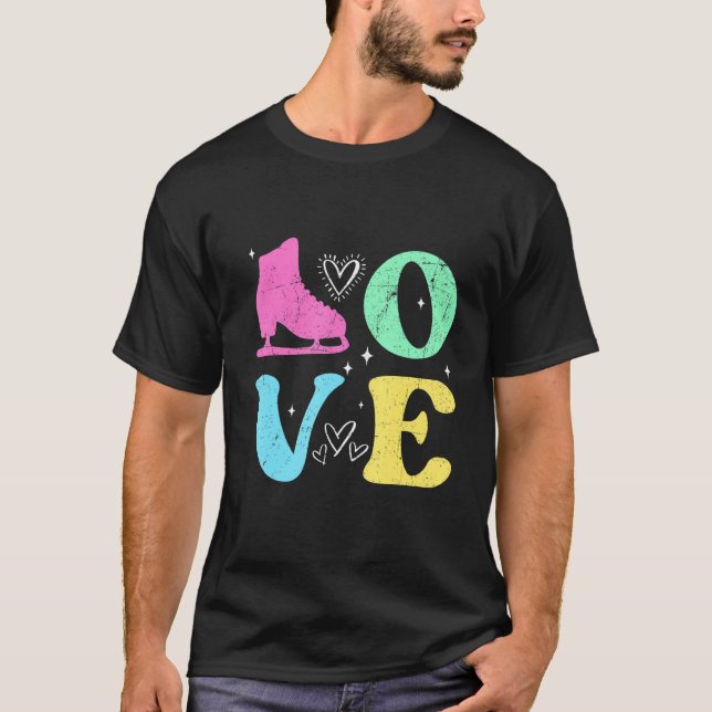 Ice Skating Figure Skates Sport T-Shirt (Front)