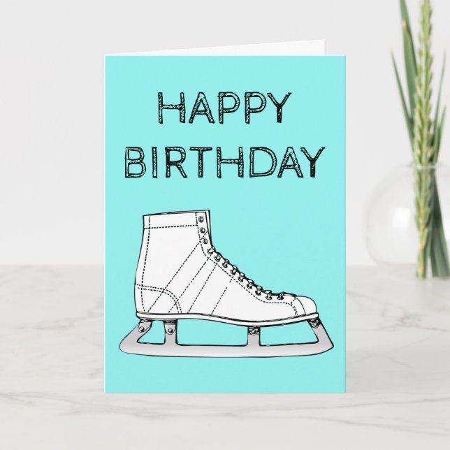 Ice Skating Figure skating birthday Card (Front)