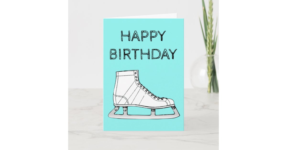 Ice Skating Figure skating birthday Card Zazzle.co.uk