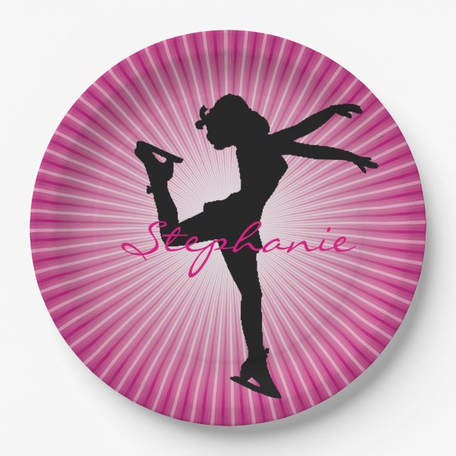 Ice Skating/Figure Skating Paper Party Plate (Front)