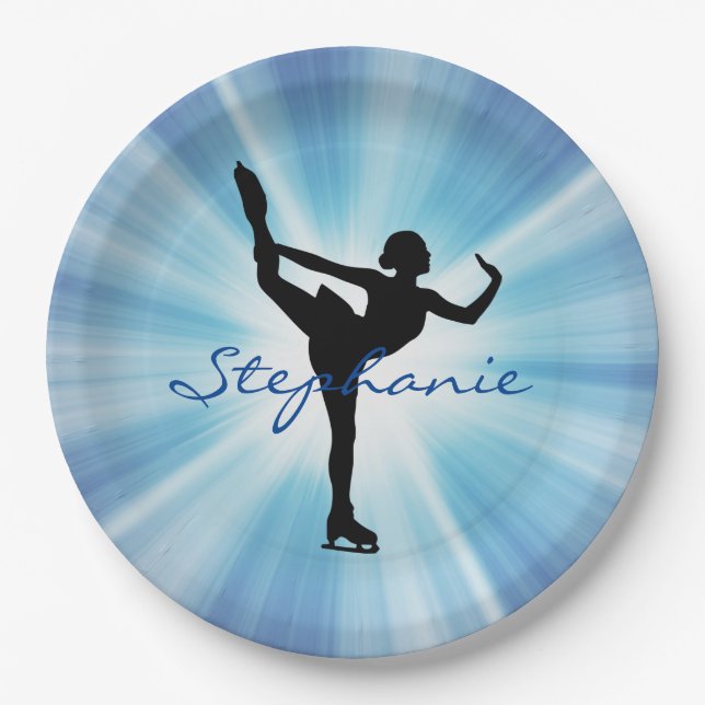 Ice Skating/Figure Skating Paper Party Plate (Front)