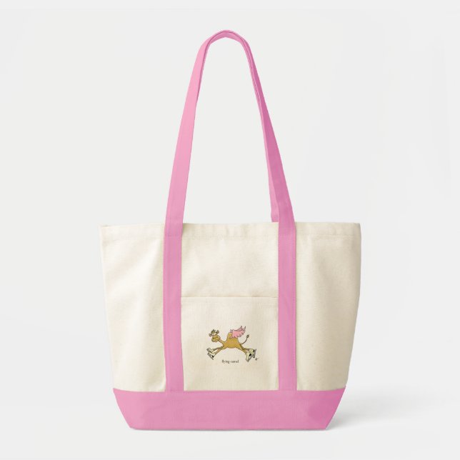 Ice Skating Flying Camel Tote Bag (Front)