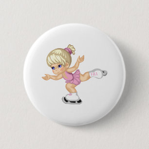 Ice Skating Girl 6 Cm Round Badge