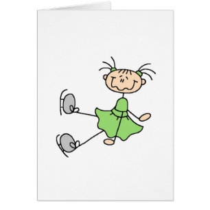 Ice Skating Girl In Green Card