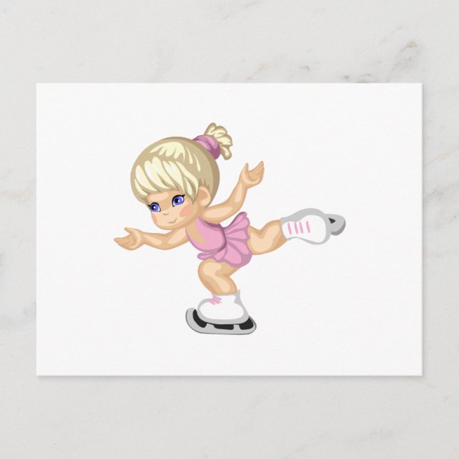 Ice Skating Girl Postcard (Front)