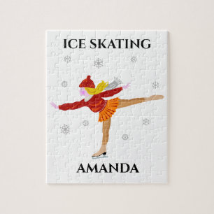 Ice skating girl puzzle with child's name.