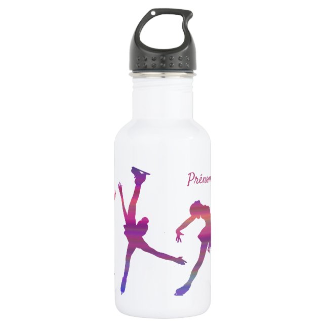 Ice Skating Gourde - Pink Rainbow 532 Ml Water Bottle (Front)