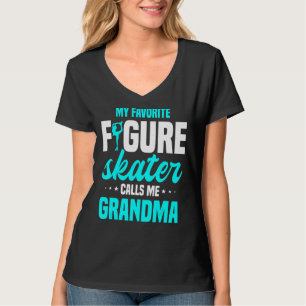 Ice Skating Grandma Skater Ice Skates Figure Skati T-Shirt