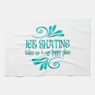 Ice Skating Happy Place Tea Towel