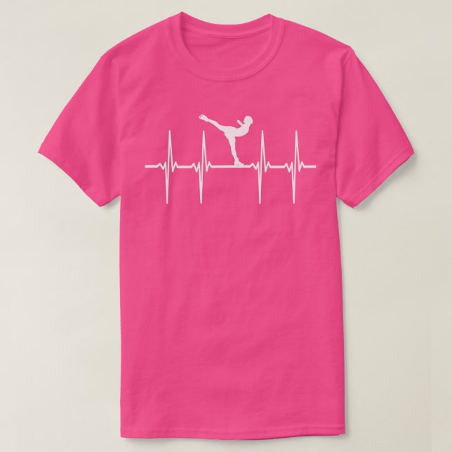 Ice Skating Heartbeat 6 T-Shirt (Design Front)