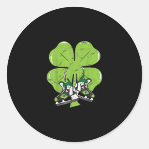 Ice Skating Hockey St Patricks Day Love Goalie Classic Round Sticker