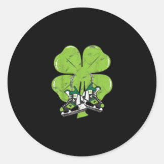 Ice Skating Hockey St Patricks Day Love Goalie Classic Round Sticker