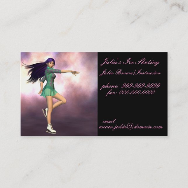 Ice Skating Instructor Business Cards (Front)