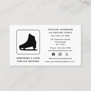 Ice Skating Instructor Sports Coach Social Media Business Card