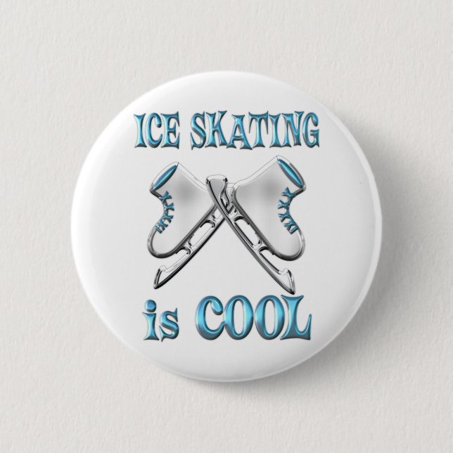 Ice Skating is Cool 6 Cm Round Badge (Front)