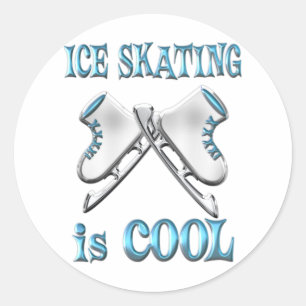 Ice Skating is Cool Classic Round Sticker