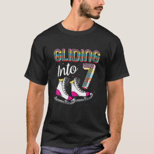 Ice Skating Kids 7Th Birthday Figure Skate - Glidi T-Shirt