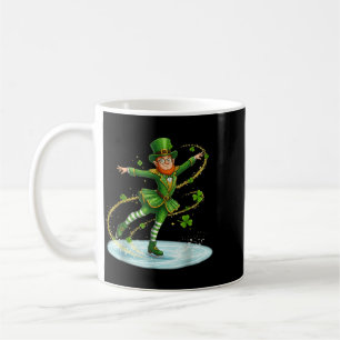 Ice Skating Leprechaun St Patricks Day Clover Coffee Mug