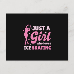 Ice skating love postcard