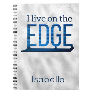 Ice skating notebook live on edge blue silver