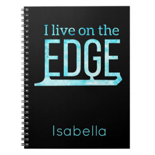 Ice skating notebook live on edge frozen blue