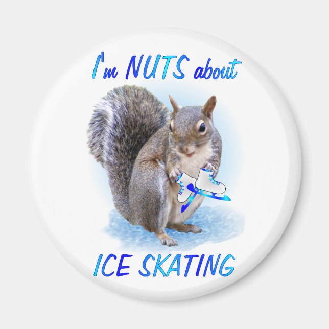 Ice Skating Nut Magnet (Front)