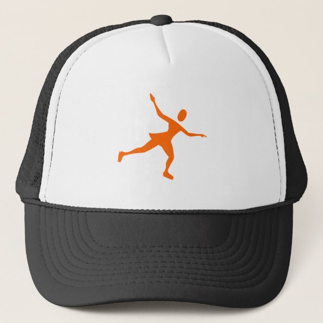 Ice Skating - Orange Trucker Hat (Front)