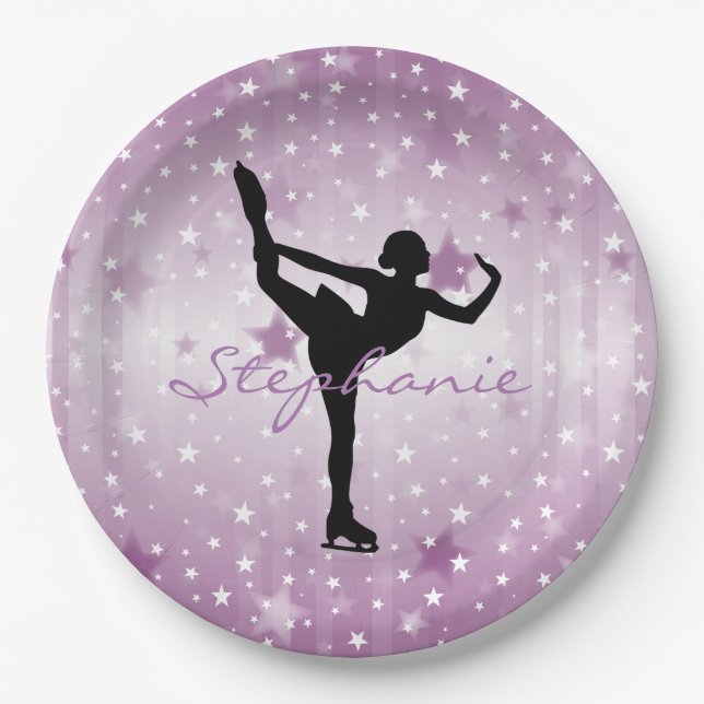 Ice Skating Paper Party Plate (Front)