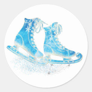Ice Skating Party Classic Round Sticker
